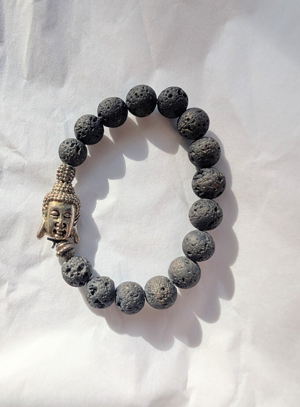Lava Bead Buddha Bracelet